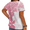 thumbnail image 2 of CLOOCL Crew Neck Blouse Floral Printed Short Sleeve Shirt Plus Size Women Clothing, 2 of 6