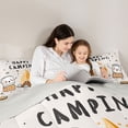thumbnail image 4 of Catabedysis Cute Camping Twin Comforter Sets For Girls,Kawaii S'Mores Print Bedding Set,Multicolor,Light Gray Reversible,2-Piece,1 Comforter and 1 Pillowcase, 4 of 7