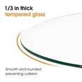 thumbnail image 4 of Ivinta 31.5" Round Coffee Table with Tempered Glass Top and Natural Wood Frame for Living Room, 4 of 10