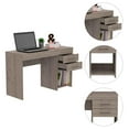 thumbnail image 3 of Deon Light Gray Two Drawer Computer Desk, 3 of 5