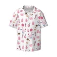 thumbnail image 2 of Lsque Cute Poodle Dog print Men's Cuban Collar Short Sleeve Shirt Summer Beachwear Casual Button Down Fashionable Vacation Leisure Shirt-Large, 2 of 7