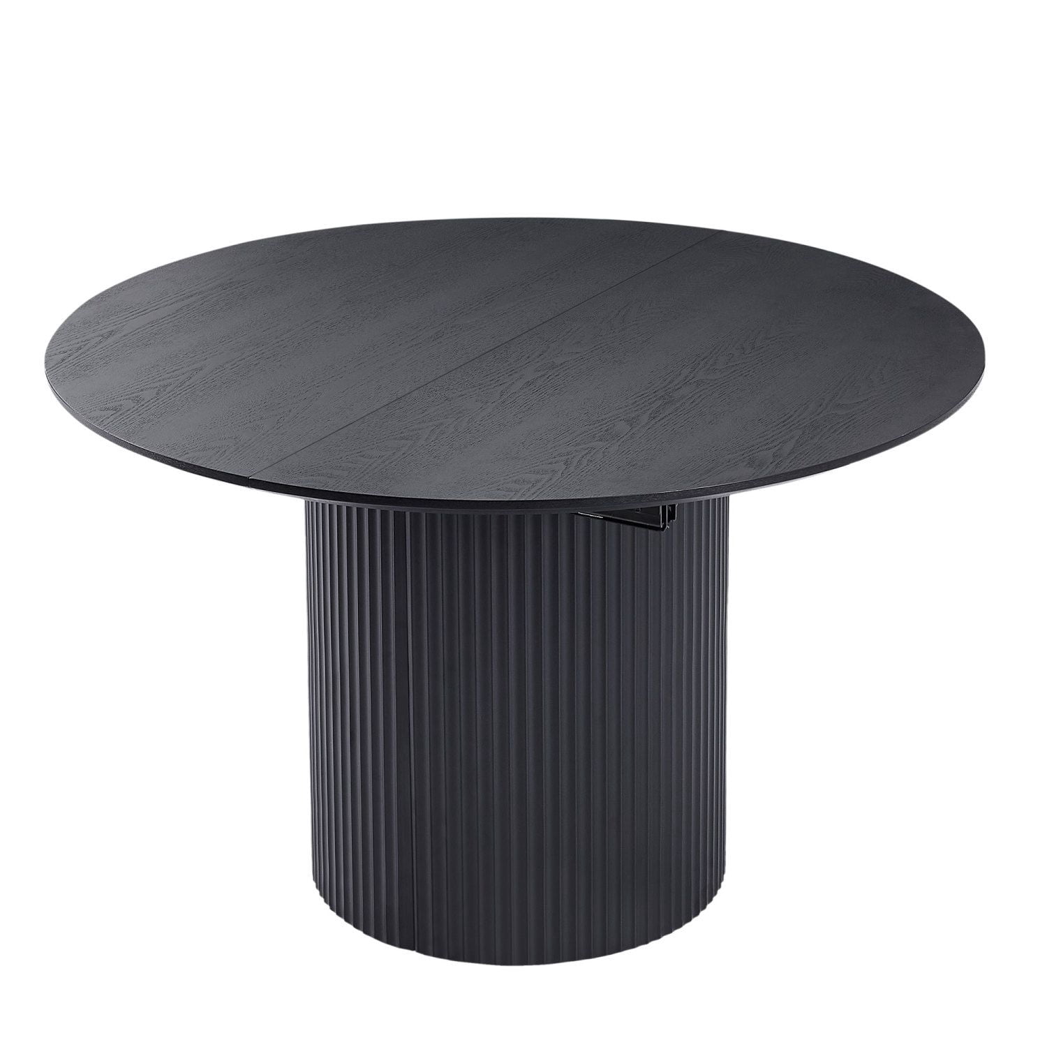 Asteroutdoor Expandable Dining Table, Solid Top Extending Table for Kitchen, Dining, Living Room, Black