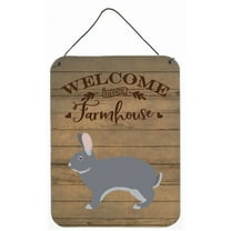 Caroline's Treasures CK6910DS1216 Giant Chinchilla Rabbit Welcome Wall or Door Hanging Prints, 12x16, multicolor