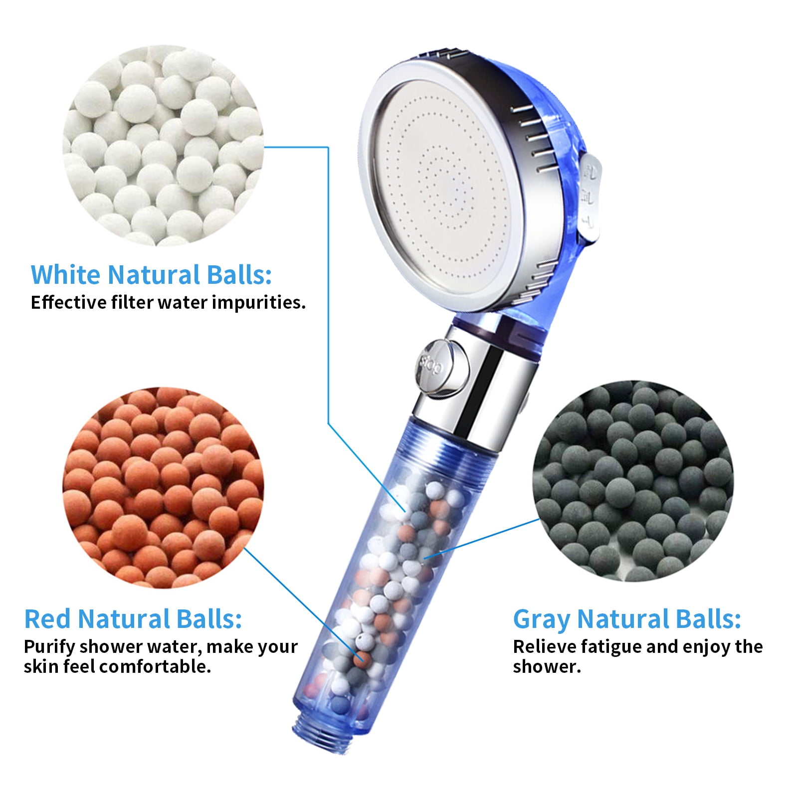 KAIYING Handheld Showerhead with Filter & 5Ft Hose - Water Saving & Easy to Install