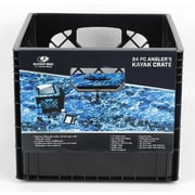 Mossy Oak 24 Piece Kayak Storage Crate with Dry Bag, Fishing Accessories Kit and Rod Holder Milk Crate Blue
