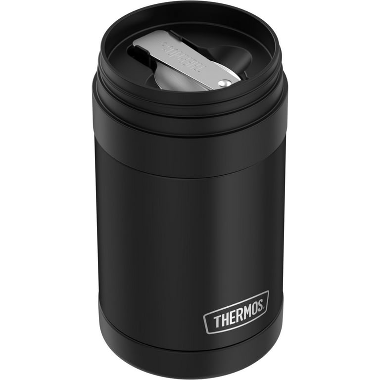 Children's food thermos with spoon 470 ml black - Stainless steel vacuum  insulated thermos - THERMOS - 32.95 €