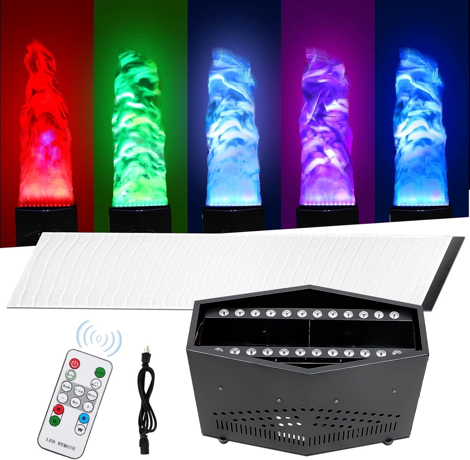 RGB Fake Fire Flame Light with 36 LED Light 6ft Artificial Simulated Flames Lamp Atmosphere Effect for Decor Christmas DJ Party Stage Lighting Nightclub Campfire Party Special Holiday