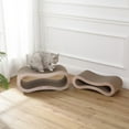 thumbnail image 5 of THE LICKER STORE Suvi 26" Modern Cardboard Infinity 2-in-1 Lounge Bed Cat Scratcher with Catnip, Oak Wood, CSR1014C, 5 of 7