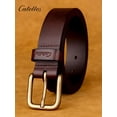 thumbnail image 6 of Catelles Men's Brown Top-grain Leather Belt, Vintage Copper Buckle, Gift Box Packaging, Sporty and Casual Versatile & For waist 46 Width 1.38 in (3.5 cm), 6 of 11