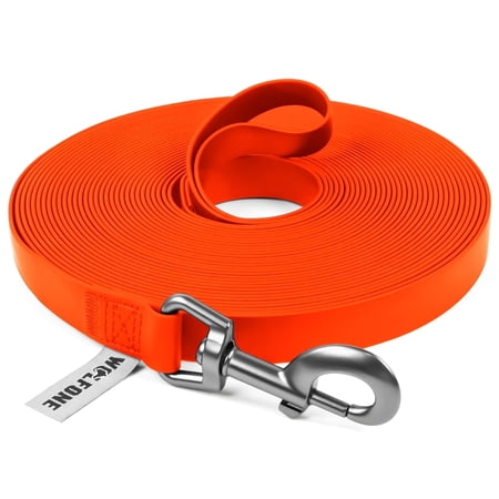 Wolfone 5ft Waterproof Long Dog Leash for Training Recall Outdoor (Orange)