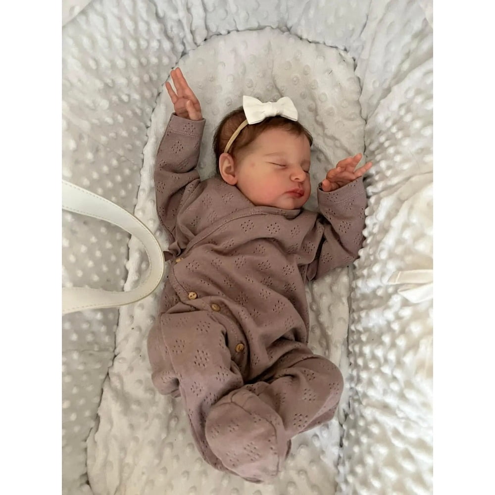 Realistic Reborn Baby Dolls – 18-Inch Real Life Sleeping Newborn Girl, Lifelike Doll with Weighted Soft Body, Handmade Gift Toy with Accessories