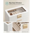 thumbnail image 4 of SONGMICS Joyero con Tapa de Vidrio, Organizador de Joyas de 6 Capas, 5 Cajones, para Gafas de Sol, Joyas Grandes, Almacenamiento de Joyas, Estilo Moderno, Color Blanco Nube y Dorado UJBC171W01, 4 of 5