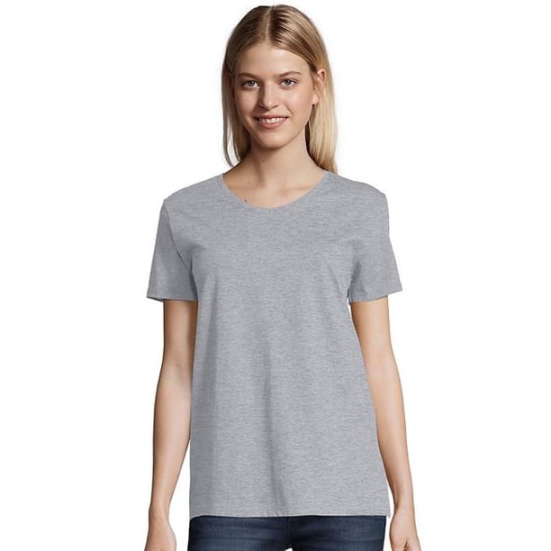 Hanes Hanes Women's Relaxed Fit Authentic ComfortSoft Short Sleeve V
