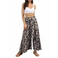 thumbnail image 1 of hirigin Women Boho High Waist Wide Leg Pants Summer Casual Palazzo Flowy Front Ties Beach Trousers Bohemian Clothes, S/ M/ L/ XL, 1 of 8