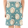 thumbnail image 3 of Turquoise Stars Baseball Pattern Athletic Shorts Breathable with Comfort Fit Drawstring Casual Sweatshorts X-Large, 3 of 9