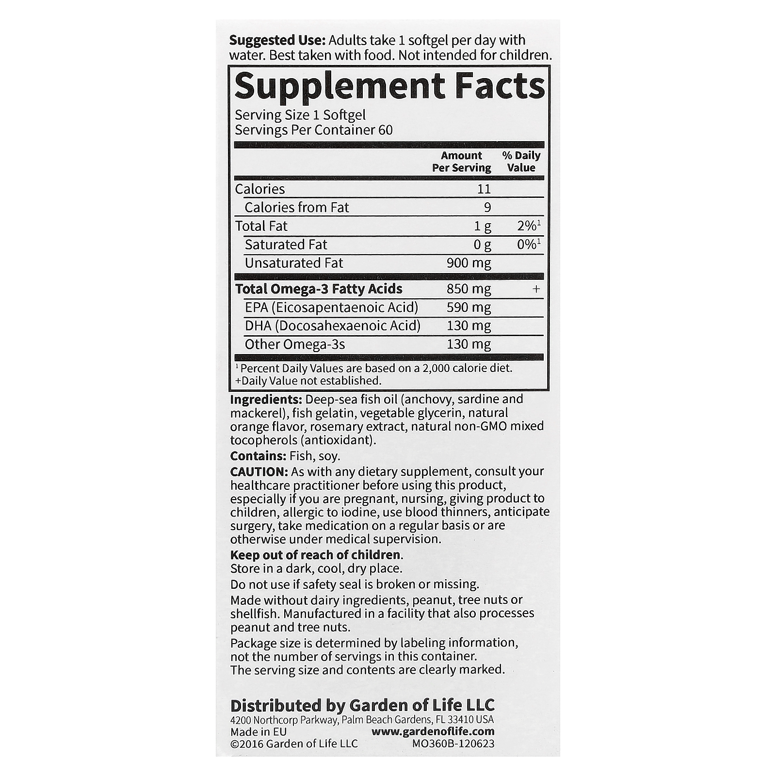 Minami Nutrition Garden of Life®, Supercritical Omega-3 Fish Oil, Orange, 60 Softgels