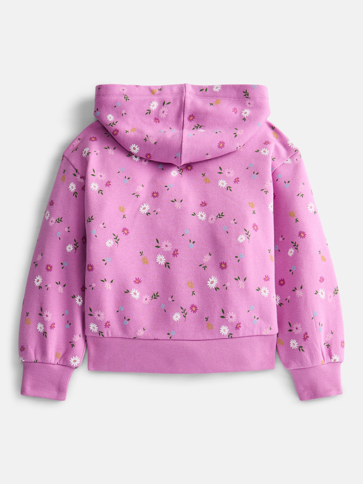 Wonder Nation Girls' Pullover Fleece Hoodie with Long Sleeves, Sizes 4-18 & Plus