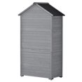 thumbnail image 6 of 5.8ft x 3ft Large Backyard Storage Sheds, SESSLIFE Wooden Outdoor Vertical Shed with Lockers and Waterproof Finish, Gray Multifunctional Storage Cabinet, TE2754, 6 of 9