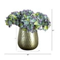 thumbnail image 2 of Nearly Natural Hydrangea Artificial Floral Arrangement with Punched Vase - 11" - Blue and Yellow, 2 of 5