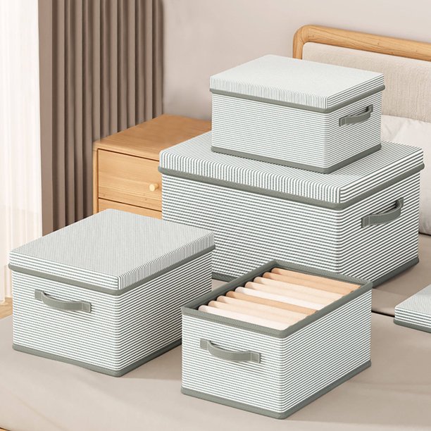 Ganfancp Cubierta de Tela Mundo Rayas Azules Ropa Caja de Almacenamiento de Ropa para Organizar El Hogar Caja de Artefactos Cesta Caja de Almacenamiento de Juguetes Liquidación 1* Caja para Guardar R