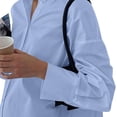 thumbnail image 5 of Duoif Womens Dresses, Shirt Dress Collar Top, V-Neck Long Sleeve Dresses for Women Sky Blue S, 5 of 9