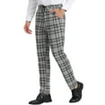 thumbnail image 4 of INSPIRE CHIC Men's Plaid Pants Casual Slim Fit Flat Front Check Dress Trousers, 4 of 6