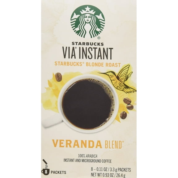 Starbucks Coffee Via Ready Brew, Instant Coffee, Veranda Flavor, 1 Box Of 8 Individual Servings