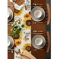 thumbnail image 2 of Sunflower Vintage Table Runner Cotton Linen 36 Inch Holiday Dresser Scarves, Farmhouse Flowers Butterfly Botanical Tablerunner for Kitchen Coffee Dining Bedroom Dinner Scarf Décor 13''x36'', 2 of 9