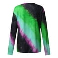 thumbnail image 4 of tklpehg Casual Long Sleeve Shirts for Womens Long Sleeve Autumn Winter Graphic Tee Tie Dye Printed Crewneck Casual Loose Pullover Shirts Green XXL, 4 of 6