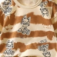 thumbnail image 5 of NOLDARES Toddler Baby Boy Clothes Outfits Short Summer Sleeve Cartoon Printed Shirt Shorts Sets 2PC Little Boy Clothing(Brown,5-6 Y), 5 of 5