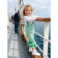 thumbnail image 4 of BemeyourBBs ﻿Toddler Baby Girls Duck Outfit Waffle Knit Striped Romper Overalls Cute Infant Mallard Embroidery Sleeveless Square Neck Bell Bottoms Jumpsuit One Piece Spring Summer Clothes, 4 of 9