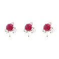 thumbnail image 2 of Guardoinrt Moderne Broche Minimaliste Broche Unique et à la Mode Pièce Élégante Broche de Fleur Polyvalente Rose Rouge 3Set, 2 of 6