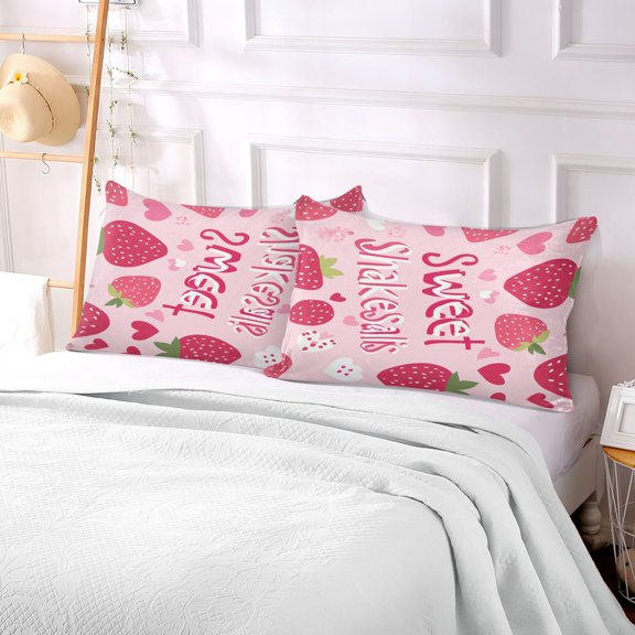 Pillow Case Plush Pillow Strawberry Pattern Case standard size/King size/Queen size Bed Pillow Pillowcases