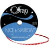 Offray Nice & Narrow 1/8"x5 Yd Mini Dots Ribbon-Red