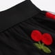 thumbnail image 3 of Gibobby faldas de lentejuelas para mujer Falda de talla grande con borde, 120, 200 libras, malla bordada con cereza, dobladillo grande, cintura alta, falda acampanada(Negro, XXXXL), 3 of 4