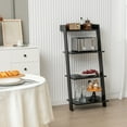 thumbnail image 2 of Topbuy 4-Tier Ladder Shelf 43” Tall Wooden Leaning Bookshelf Display Rack Modern Shelving Stand with Anti-tipping Device Black, 2 of 10