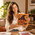 thumbnail image 3 of Halloween Pearl Diamond Art Kit, Pumpkin Ghost DIY Painting Set, 8x8 Inch Wall Decor Craft, Seasonal Home Gift, 3 of 7