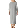thumbnail image 3 of INSPIRE CHIC Women's Nightshirts 3/4 Sleeve Nightgowns Sleepewear Shirt Dress 3XL Gray, 3 of 6