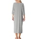 thumbnail image 3 of Camisones de noche para mujeres INSPIRE CHIC, con mangas 3/4, vestido de pijama XL en gris, 3 of 6
