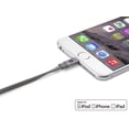 thumbnail image 6 of Monoprice Cabernet Series Apple MFi Certified Flat Lightning to USB Charge & Sync Cable - 4ft Black for iPhone X, 8, 8 Plus, 7, 7 Plus, 6, 6 Plus, 5S, 6 of 6