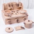 thumbnail image 1 of Mini Kitchen Stove Object Miniature Tableware Simulation Wooden Toy Children‘s Cook Learning Girls Boys Role Play Game Kids Gift, 1 of 6