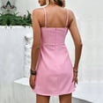 thumbnail image 4 of Women's Cute Pink Bow Front Dress Sleeveless Spaghetti Straps A-Line Evening Party Nigth Out Cami Dress, 4 of 8