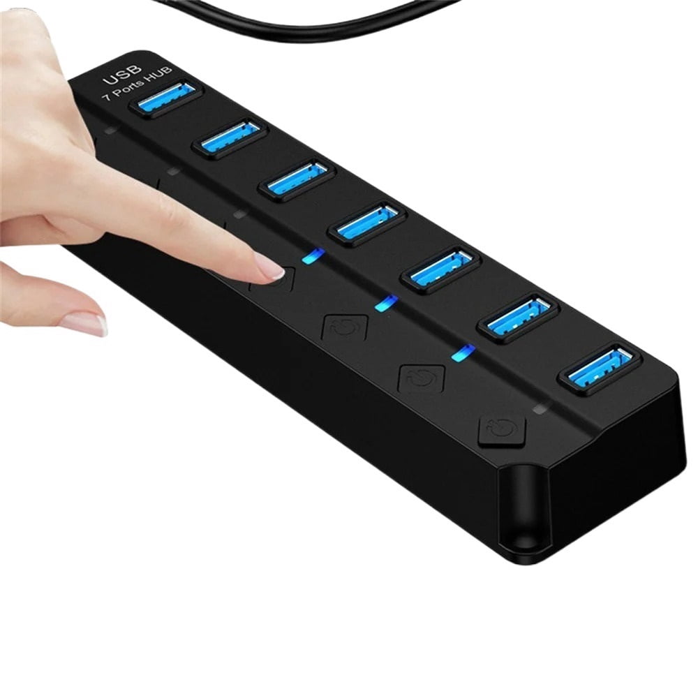 7-IN-1 USB 3.0 5Gbps High Speed USB Docking Station Extender USB HUB Splitter with Switch Control