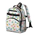 thumbnail image 2 of Dinosaur and Floral White Pattern Cute School Backpack Bag for School with Padded Back and Adjustable Shoulder Straps 15.25"x11.5"x5.25", 2 of 5