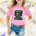thumbnail image 2 of Bobifish kids Girls Tees Happy First Day Of School Pencil Letter Print Tops Comfort Crew Neck Short Sleeve Soft Shirts, 2 of 4