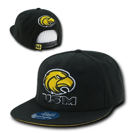 University Of Southern Mississippi Golden Eagles USM NCAA Flat Bill Snapback Baseball Cap Hat