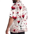 thumbnail image 3 of Valentine's Day Love Men's Short Sleeve Hawaiian Print Button Down Beach Shirt, 3 of 6