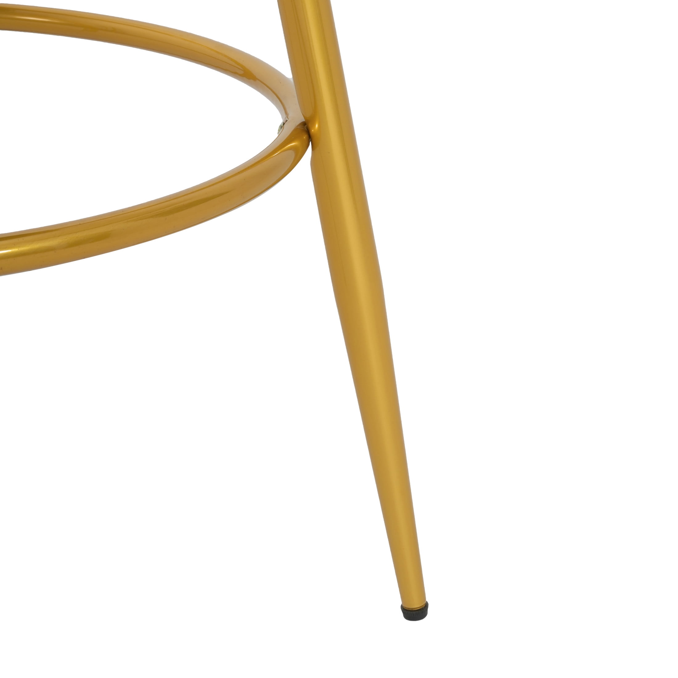 Nyxara 31.5" Seat Height Modern Upholstered Swivel Counter Stools, Powder Coated, Iron, Beige + Gold, Set of 2