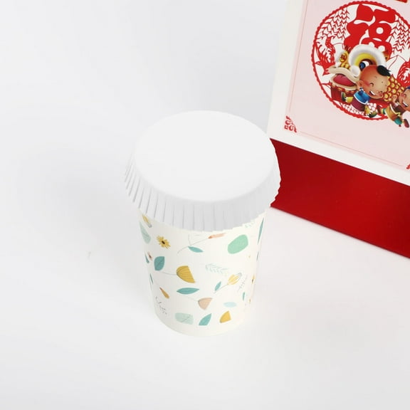 HEMOTON 50PCS Disposable Paper Cup Lids White Coffee Cup Covers Hot Cup Lids Drinking Lid for Hotels Cafes Parties Weddings Home Kitchens