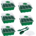 thumbnail image 2 of 5 paquetes de bandeja de inicio de semillas Kit de inicio de semillas con domo de humedad Bandejas de inicio de plántulas de plantas Kit de estación de germinación de semillas de invernadero inte, 2 of 5